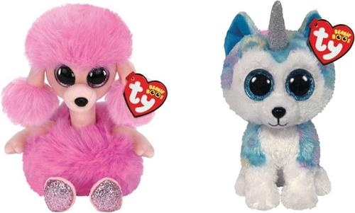 Ty - Knuffel - Beanie Boo's - Camilla Poodle & Helena Husky