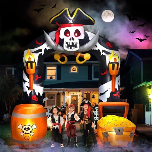 Thuys  Opblaasbare Piraat Boog  Grote Halloween Decoratie  Opblaasbare Piraat Poort