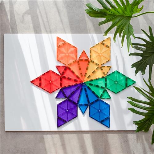 CONNETIX - Magnetisch Tegels - Regenboog Geometrie Pakket - 30 Stuks