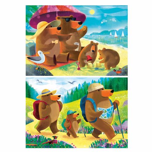 Ravensburger puzzel Bear Family Vacations - Legpuzzel - 2x24 stukjes