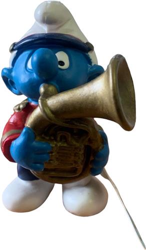 Smurf met Tenor Hoorn - De smurfen - Schleich - 20482 - Muzieksmurf - 6 cm
