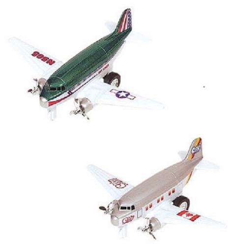 Goki Speelgoed Vliegtuigjes - 2x stuks - 12 cm - groen en grijs - dubbele propeller - kinderen