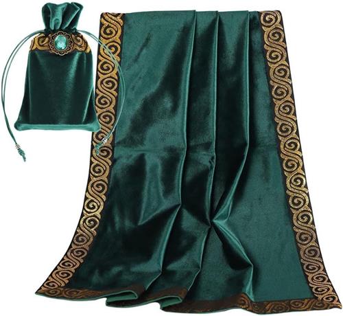 Inovra - Groen Tarot Tafelkleed voor Lezen en Meditatie met Fluwelen Doek