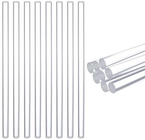Inovra - Doorzichtige Acryl Pluggenstangen 8 Stuks - 30,5 cm - Diameter 12 mm - Modelbouw Decoratie Accessoires