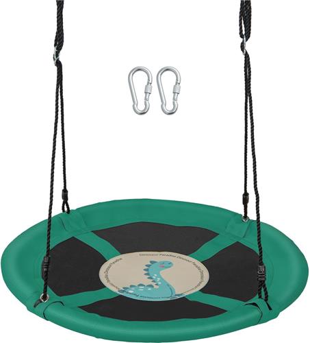 COSTWAY Nestschommel, kinderschommel, boomschommel, hangschommel, ronde schommel voor binnen en buiten, schommel voor kinderen en volwassenen, Ø 100 cm (groen)