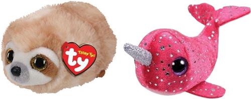 Ty - Knuffel - Teeny Ty's - Dangler Sloth & Nelly Narwhal