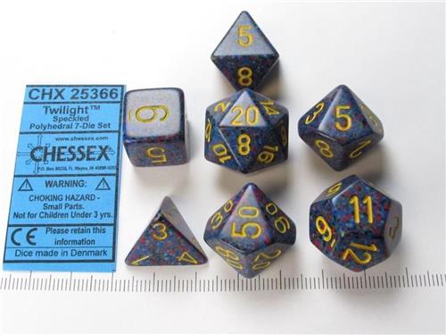 Chessex Twilight Speckled Polydice Dobbelsteen Set (7 stuks)