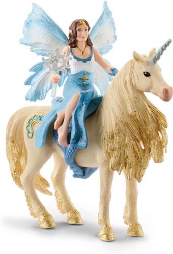 schleich BAYALA - Eyelas buitenrit op gouden eenhoorn - Speelfiguur - Kinderspeelgoed voor Jongens en Meisjes - 5 tot 12 jaar - 42508
