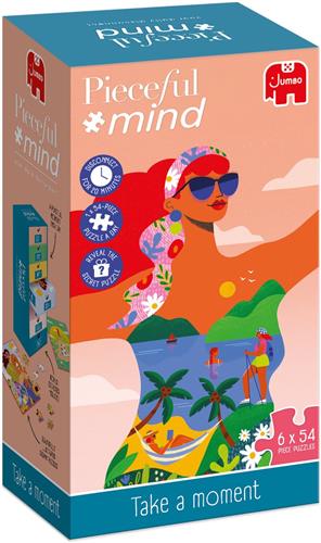 Pieceful mind - Take a moment - Legpuzzel - 6 puzzels van 54 stukjes - Mindfulness oefening - Ontspanning cadeau - Vanaf 14 jaar