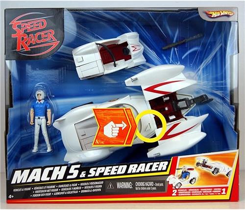 Mattel: HOT WHEELS Speed Racer Mach 5 & Speed Racer Vehicle & Figure - 2007 - deluxe versions