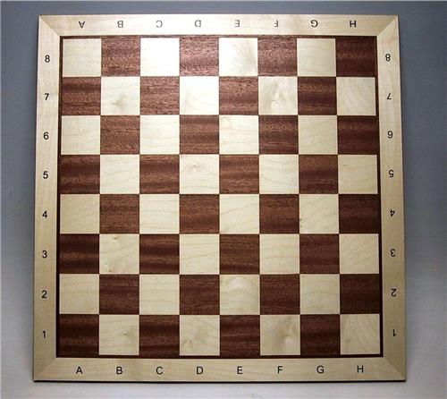 Schaakbord Mahonie/Ahorn 54cm.57mm.C/L