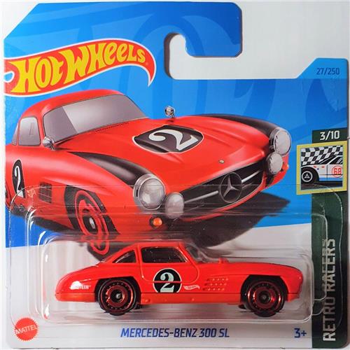 HOT WHEELS MERCEDES BENZ 300 SL RED 27/250 1:64 RETRO RACERS 3/10