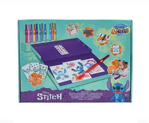 Lilo & Stitch Spraypennen Set Deluxe - Knutsel Pakket - Inclusief 12 Spraypennen & 16 Herbruikbare Stencils & Luxe Doos - Kleurplaten - Lilo & Stitch - Kleuren & Tekenen - Knutsel Set - Creatief Speelgoed - Schilderen & Knutselen - Disney Lilo Stitch