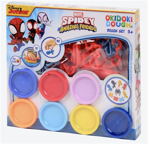 Spiderman Spidey Klei Pakket - Inclusief: 7 x Kleuren Klei & Vormpjes, Cijfers & Klei Roller - Luxe Pakket - Hoge Kwaliteit - Knutselen - Creatief Speelgoed - Knutselset van Marvel Spiderman - Disney - Cadeau voor Jongens & Meisjes