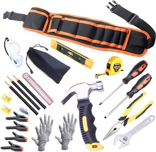 Echte Gereedschapsset Voor Kinderen  25-Delig  Inclusief Hamer, Gereedschapsriem & DIY Starterset Voor Jonge Bouwers