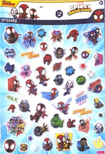 2x Spidey amazing friends stickers +/- 50 stuks
