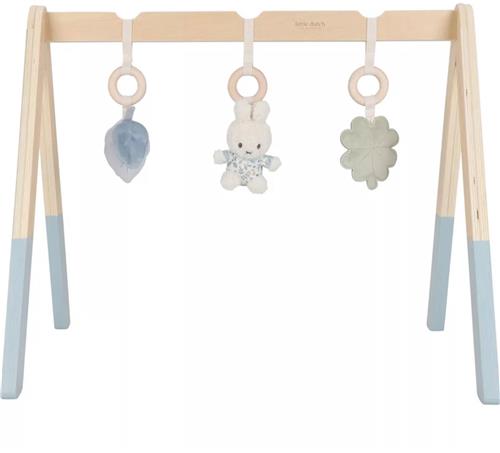 Little Dutch Nijntje Houten Babygym Blauw Lucky Leaves  Zachte Speelboog met Hangspeeltjes  Stimuleert Zintuigen en Motoriek  Activiteitengym voor Babys vanaf Geboorte  Met Nijntje, Blaadje en Aardbei  Ideaal voor Thuis of Onderweg