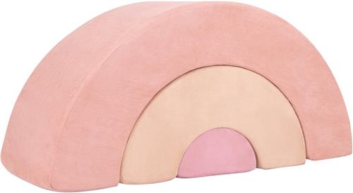 COSTWAY 3-delige zachte bouwstenen, schuimbouwstenen voor klimmen en kruipen voor baby's, klimboog, reuzenbouwstenen van schuim, grote bouwstenen voor gebruik binnenshuis, roze