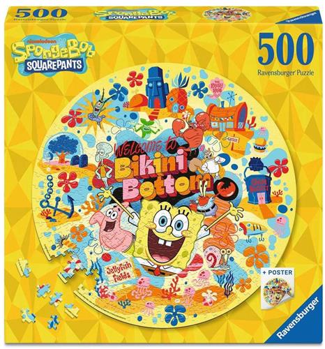 Ravensburger SpongeBob SquarePants Round Jigsaw Puzzle Welcome to Bikini Bottom (500 pieces) Puzzles