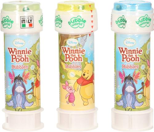 3x Winnie de Poeh bellenblaas flesjes met spelletje 60 ml voor kinderen - Uitdeelspeelgoed - Grabbelton speelgoed