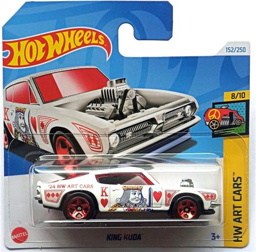 HOT WHEELS KING KUDA WHITE 152/250 1:64 HW ART CARS 8/10