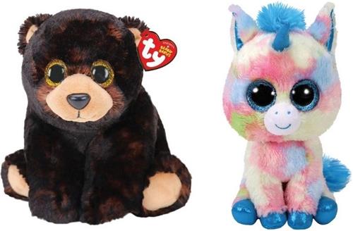 Ty - Knuffel - Beanie Buddy - Kodi Bear & Blitz Unicorn