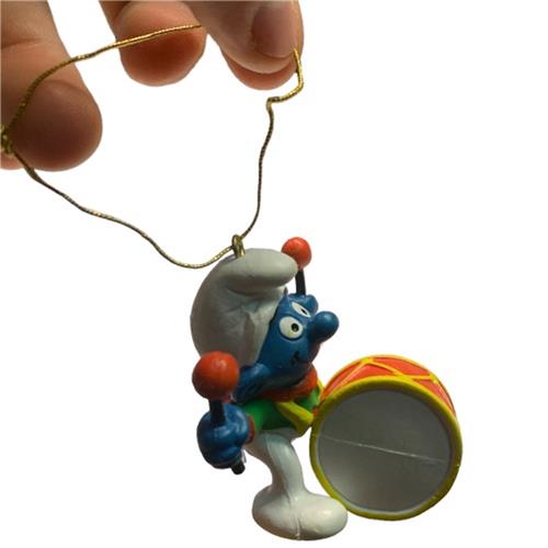 Smurf met Trommel - Kerstsmurf - Kerstbal / kerstpoppetje - De smurfen - 7 cm - Schleich