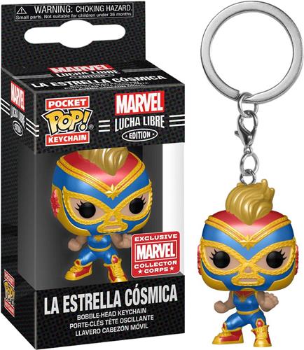 Funko Pop! Marvel: Lucha Libre - La Estrella Cósmica Pocket Pop Collector Corps Exclusive