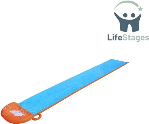 LifeStages - Buikschuifbaan - Enkele Waterglijbaan - 4,88 m Opblaasbare Glijbaan met Ingebouwde Sproeiers