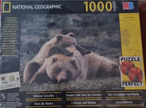 National Geographic puzzel Grizzlyberen MB 1000 stukjes