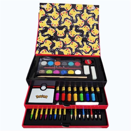 Kleurkoffer - Pokémon - Schilderen - Stiften - Potloden - Krijtjes - 52 delig