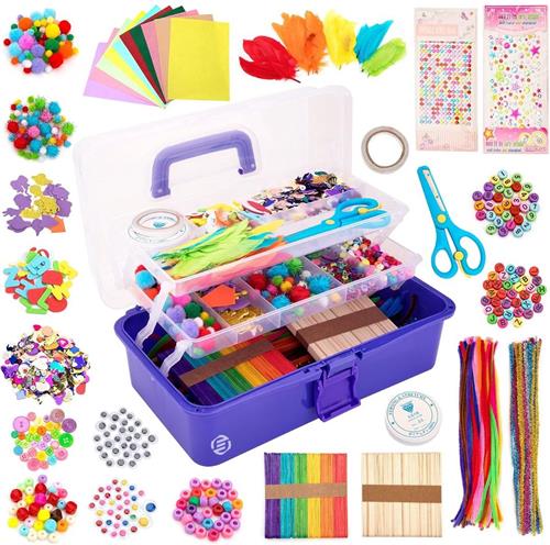 Equivera Knutselkoffer - Knutselset voor jongens en meisjes - Knutseldoos - Knutselkoffer voor Jongens en Meisjes - Knutselkoffer Kinderen - Cadeautip voor uw kind!