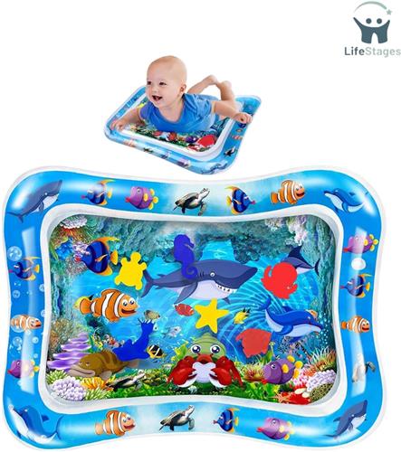 LifeStages - Waterspeelmat - Speelgoed Opblaasbare Baby Buik Tijd Mat 66 X 50 CM Voor Baby's Van 3 6 9 Maanden