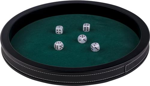 Pokerpiste zwart leder - 34 cm - Longfield