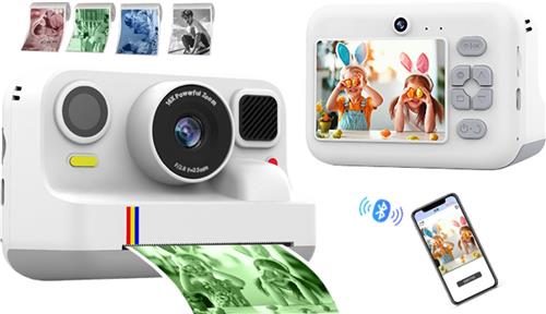 BLOSSOM Digitale Kindercamera - HD 1080P - 32GB sd kaart - camera kinderen - Vlogcamera met games - Klein Formaat Speelgoed - Met videofunctie - Wit