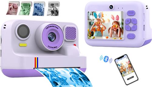 BLOSSOM Digitale Kindercamera - HD 1080P - 32GB sd kaart - camera kinderen - Vlogcamera met games - Klein Formaat Speelgoed - Met videofunctie - Paars