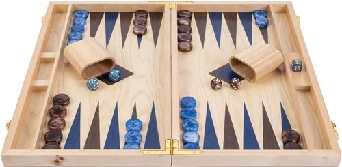 18" Backgammon blauw & bruin trangle - Longfield