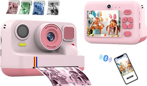 BLOSSOM Digitale Kindercamera - HD 1080P - 32GB sd kaart - camera kinderen - Vlogcamera met games - Klein Formaat Speelgoed - Met videofunctie - Roze