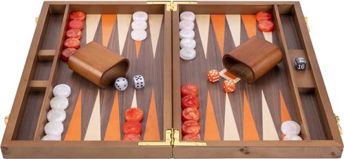 Backgammon 15" oranje & maple veneer - Longfield