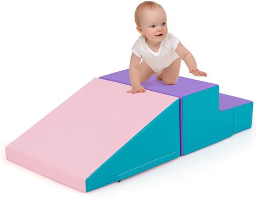 COSTWAY Schuimrubberen bouwstenen voor kinderen, zachte bouwstenen om te ravotten en te klimmen, reuzenbouwstenen van schuim, grote bouwstenen voor baby's en peuters