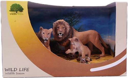 PIA Soft Toys - Speelfiguren Leeuw Wildlife in showbox - 10 cm