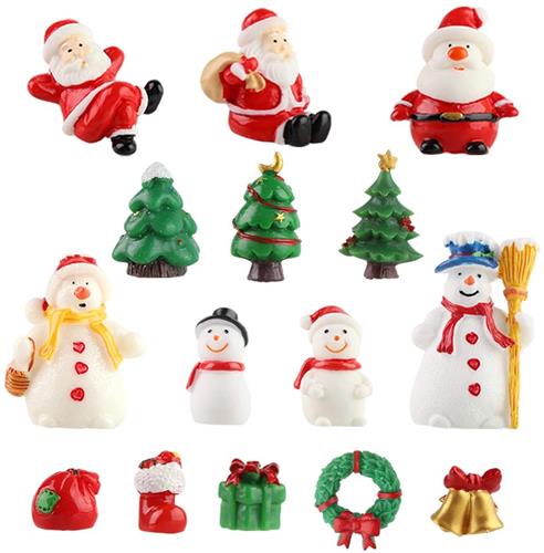 Boraboi® Set van 15 Miniatuur Kerstfiguren voor Sfeervolle Kerstdecoratie