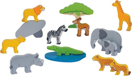 Houten Dierenset Afrika, 14dlg.