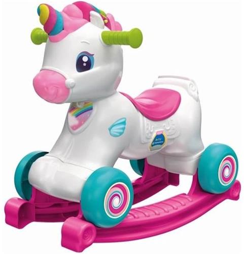 Schommelende eenhoorn met wielen - Clementoni - Roze - Aaisensor en bewegingsmelder