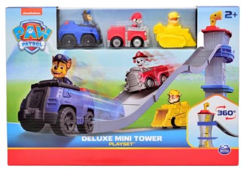 paw patrol de luxe minitower speelset - uitkijktoren inclusief 3 auto's - chase - marshall - rubble - paw patrol - uitkijktoren