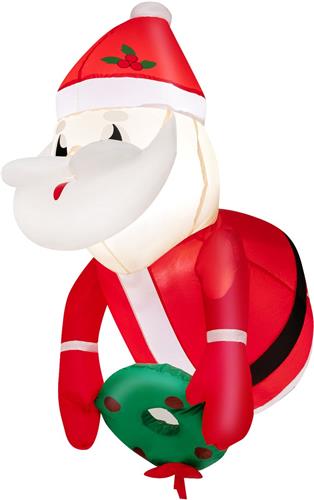 COSTWAY Opblaasbare kerstman uit het raam, 100 cm led-decoratie, voor Kerstmis, opblaasbaar, kerstdecoratie voor buiten, kerstdecoratie voor binnenplaats, tuin en gazon