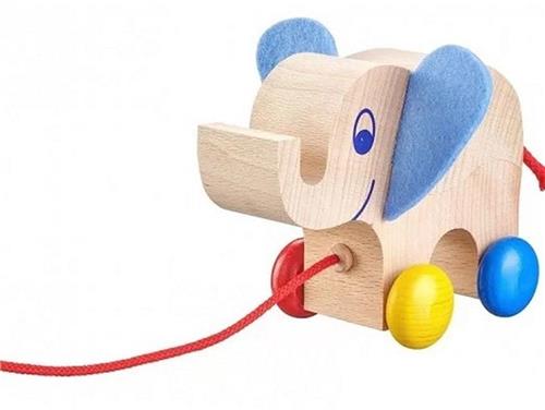 Houten trekspeelgoed olifant voor kinderen vanaf 1 jaar | Schattig houten speelgoed | Educatief speelgoed voor motorische ontwikkeling