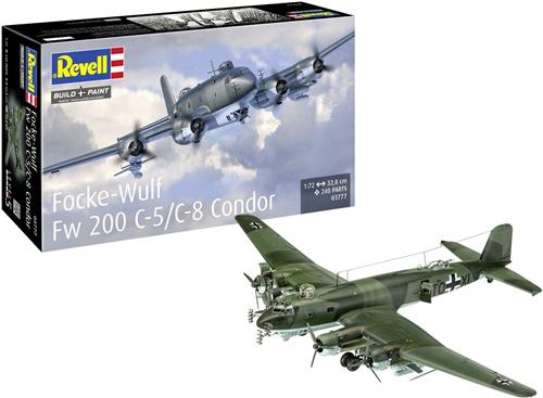 Revell Modelbouwpakket Vliegtuigen - 03777 Focke-Wulf Fw 200 C-5/C-8 Condor - WWII Duitse Langeafstands Bommenwerper Vliegtuig Plastic - 1:72 -