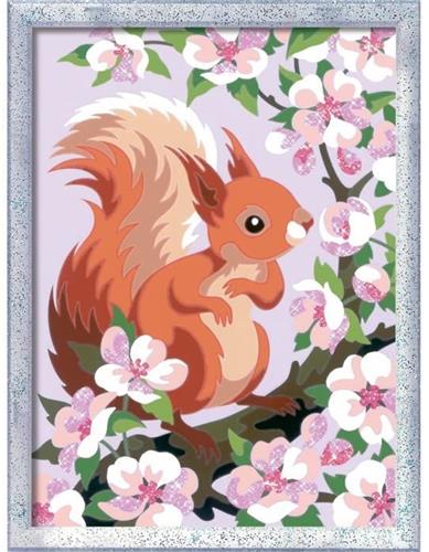 CreArt Kids 18x24cm Eekhoorn in de lente, Schilderen op nummer Kit, vanaf 9 jaar, 25837, Ravensburger