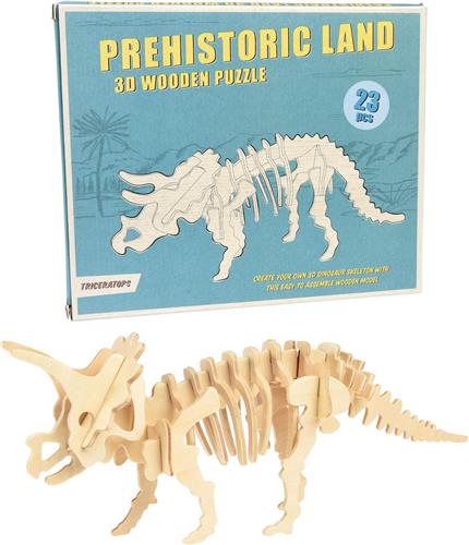 Dino houten 3D puzzel triceratops